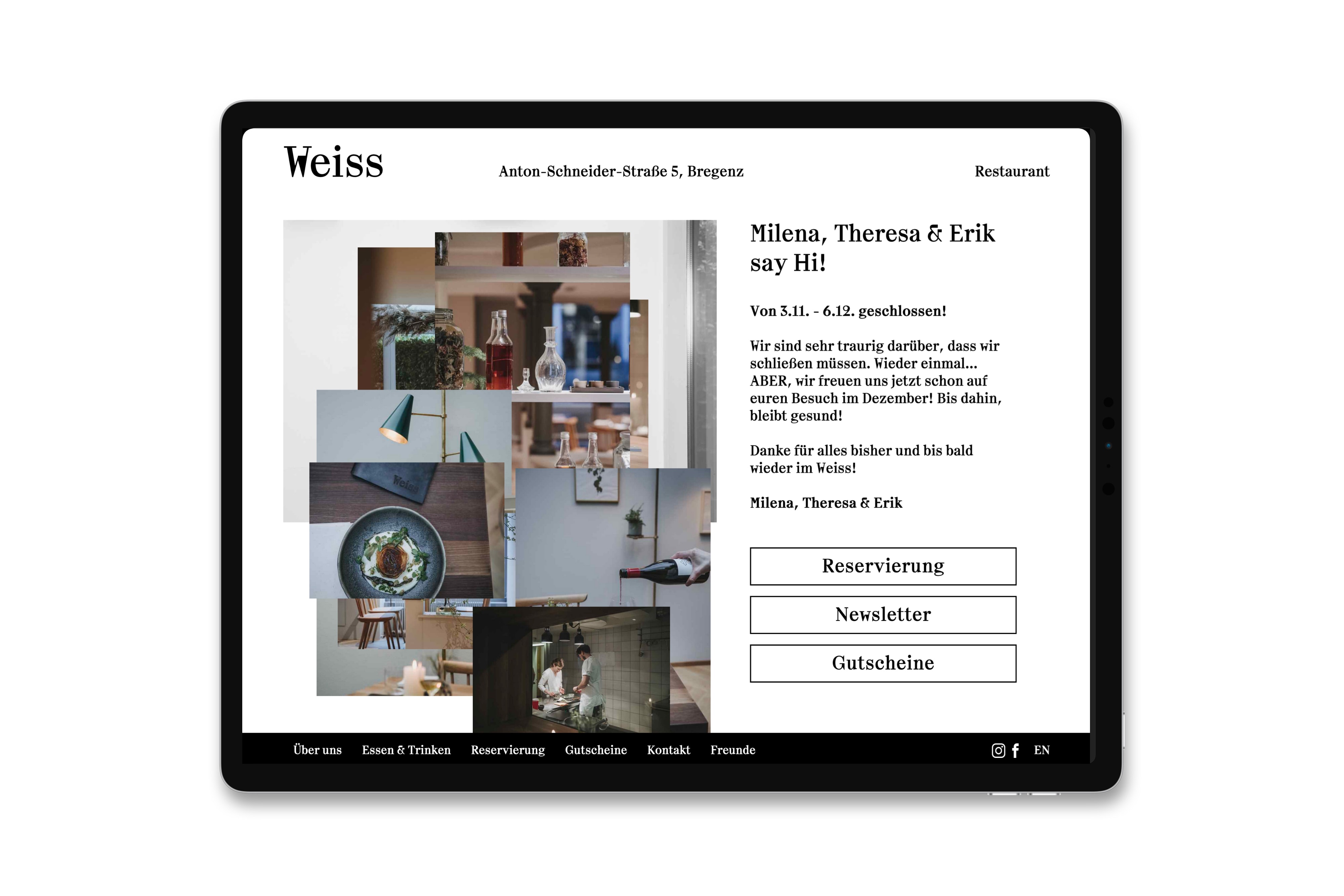 Weiss Bregenz Website Screenshot